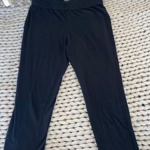 Eileen Fisher Black Organic Cotton Ankle Pant Small